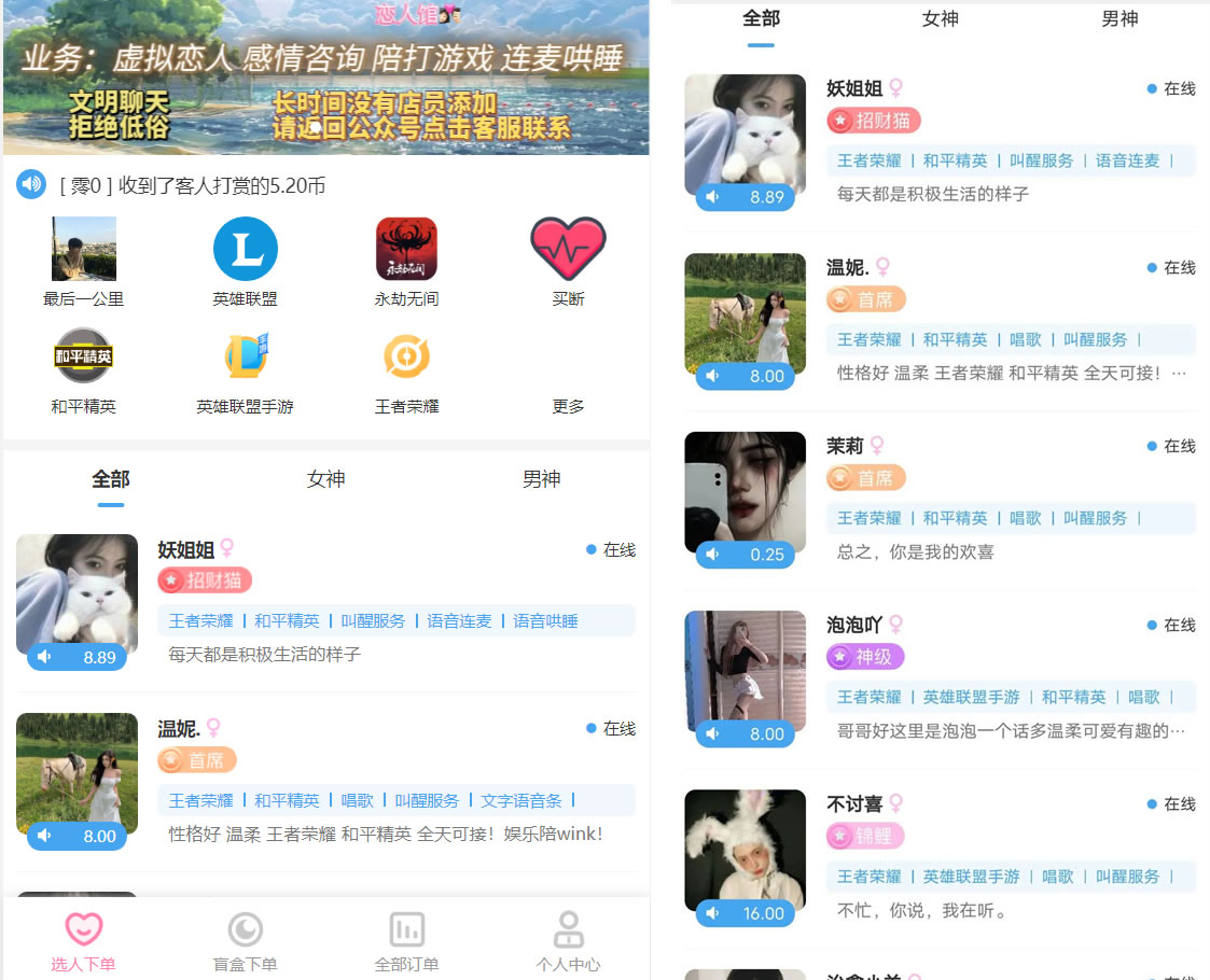 最新商业版游戏陪玩语音聊天系统源码 附详细搭建使用视频教程-iCloud网