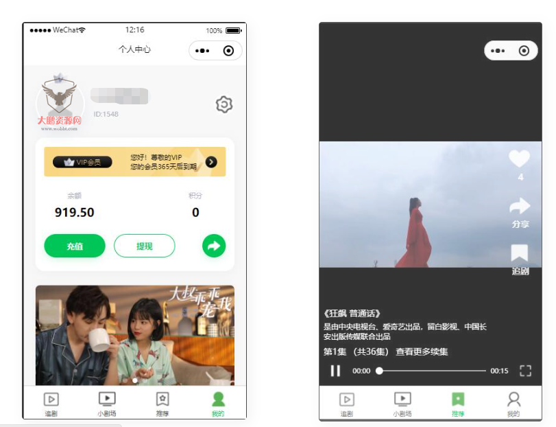 D1111 仿抖音滑动小短剧影视带支付收益等模式的微信小程序源码下载-iCloud网